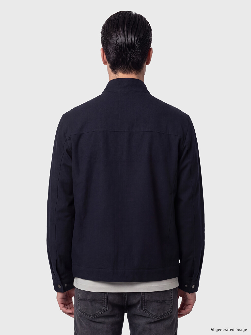 Regular Fit Mock Neck Men's Coat-3