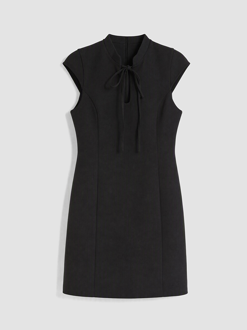 Rochie Tricot Striat Cu Guler Cu Panglică
