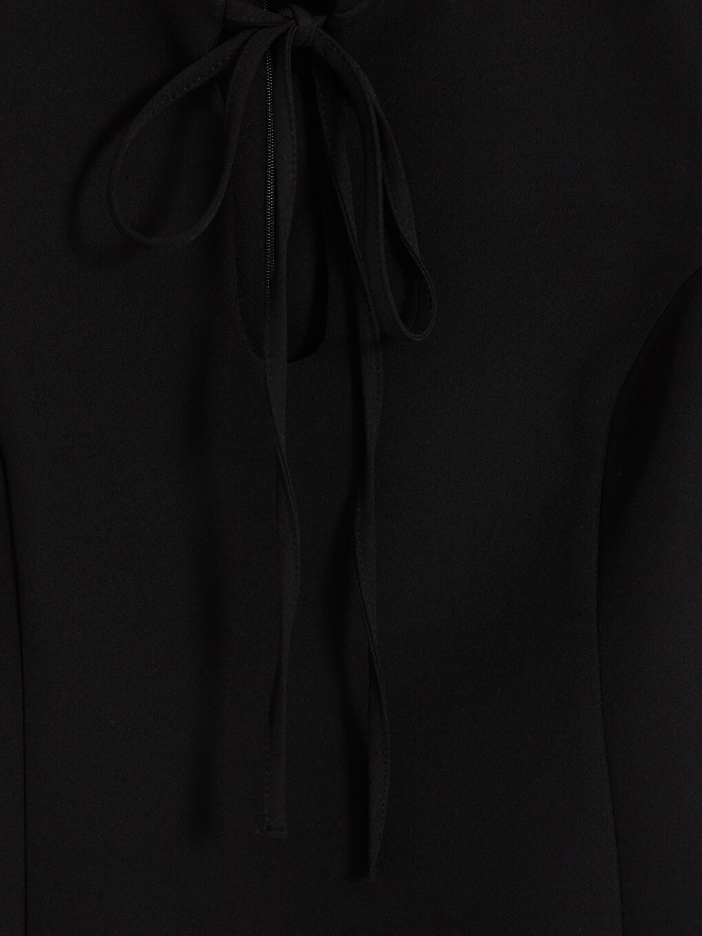 Rochie Tricot Striat Cu Guler Cu Panglică-1