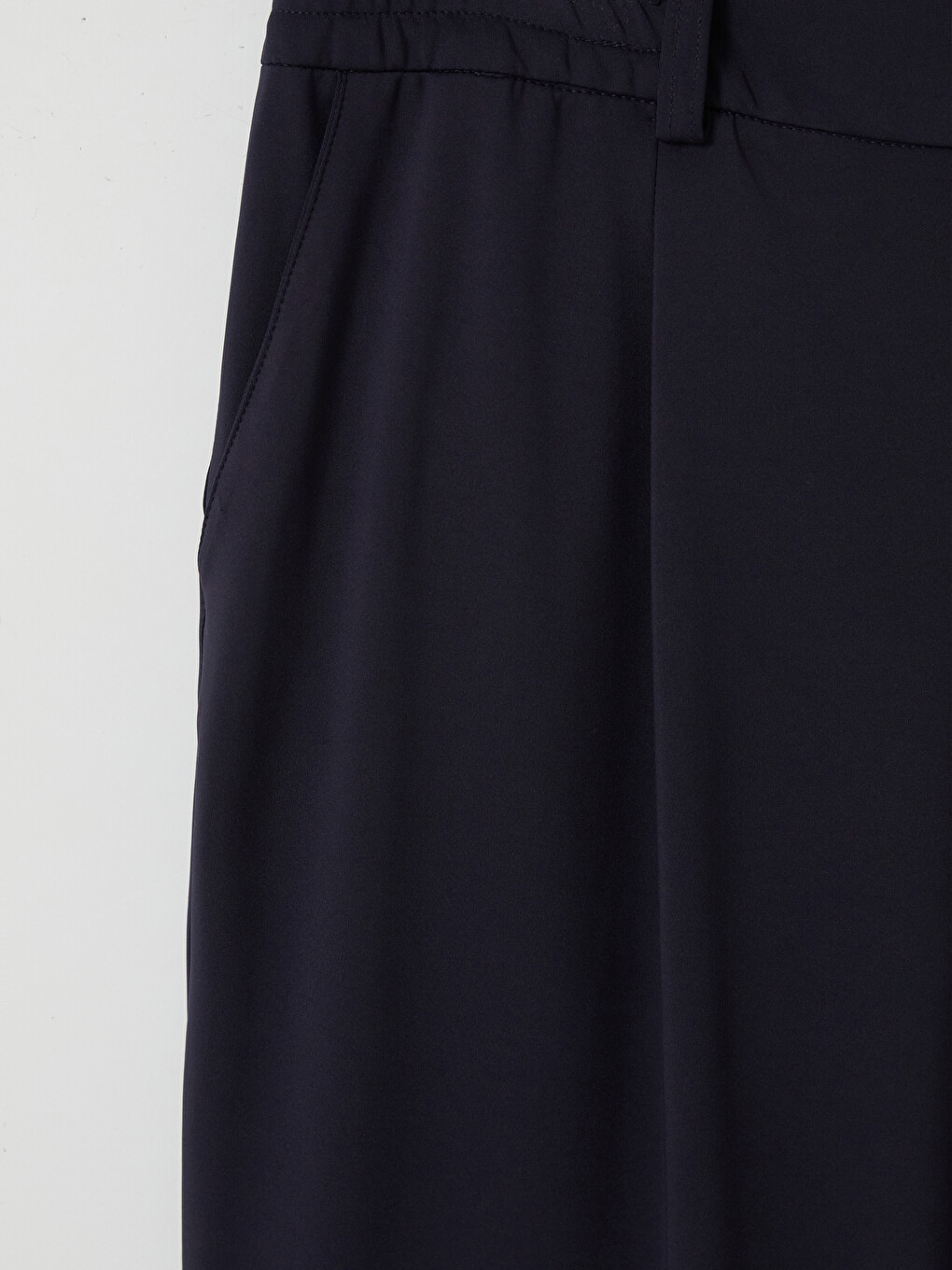 Lacivert Loose Fit Erkek Pileli Pantolon-2