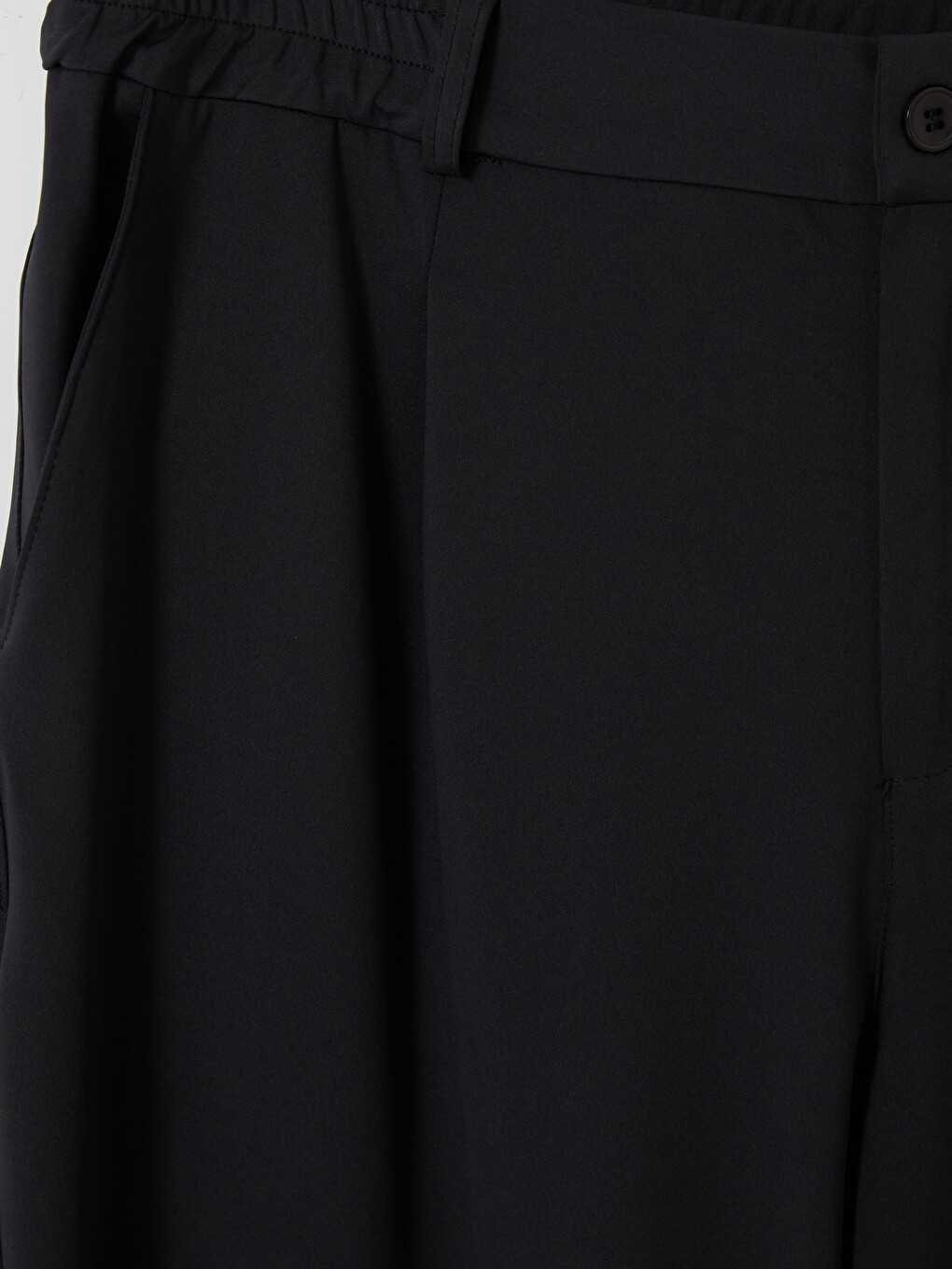 Siyah Loose Fit Erkek Pileli Pantolon-6