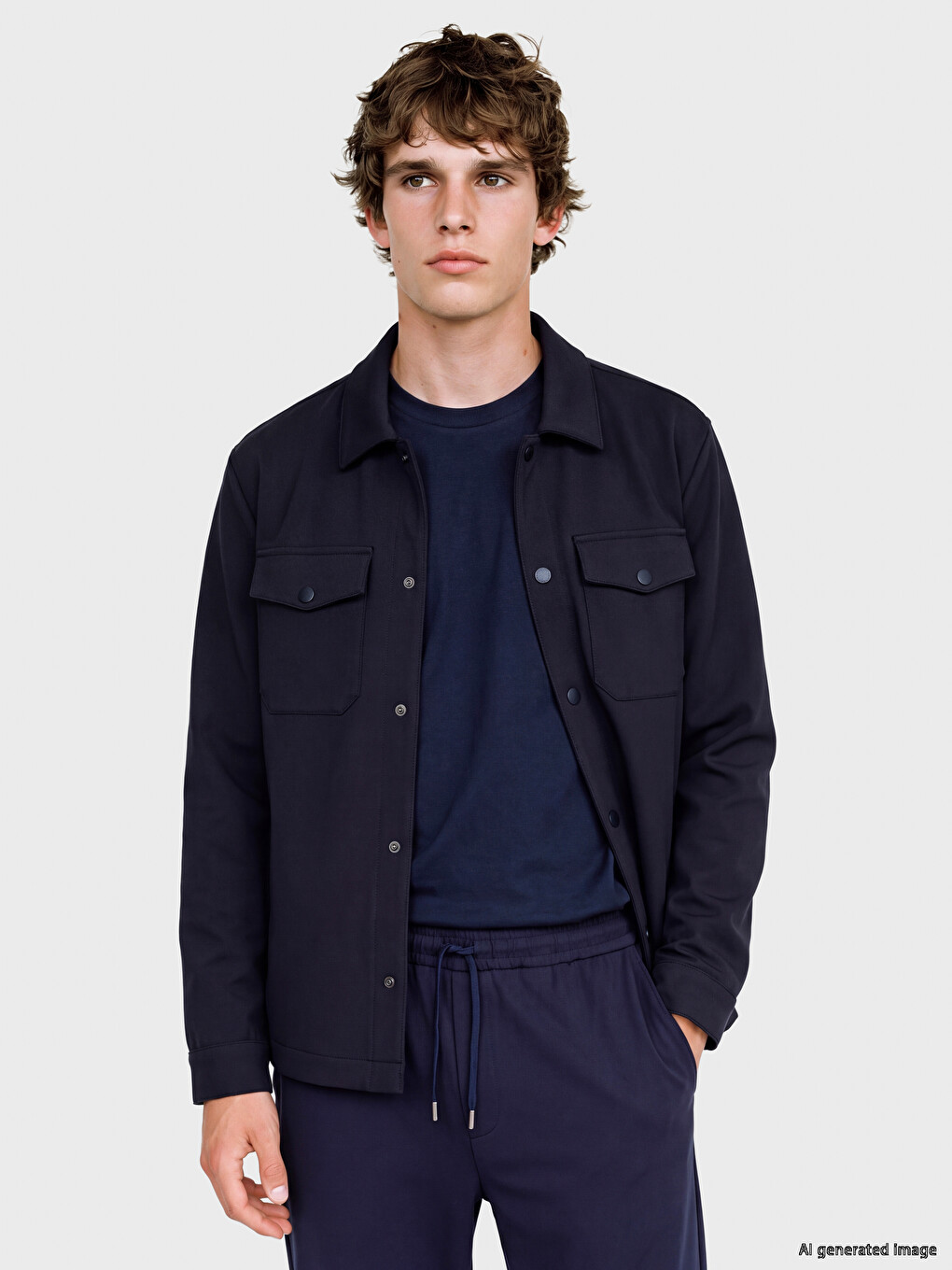 Lacivert Loose Fit Erkek Ceket