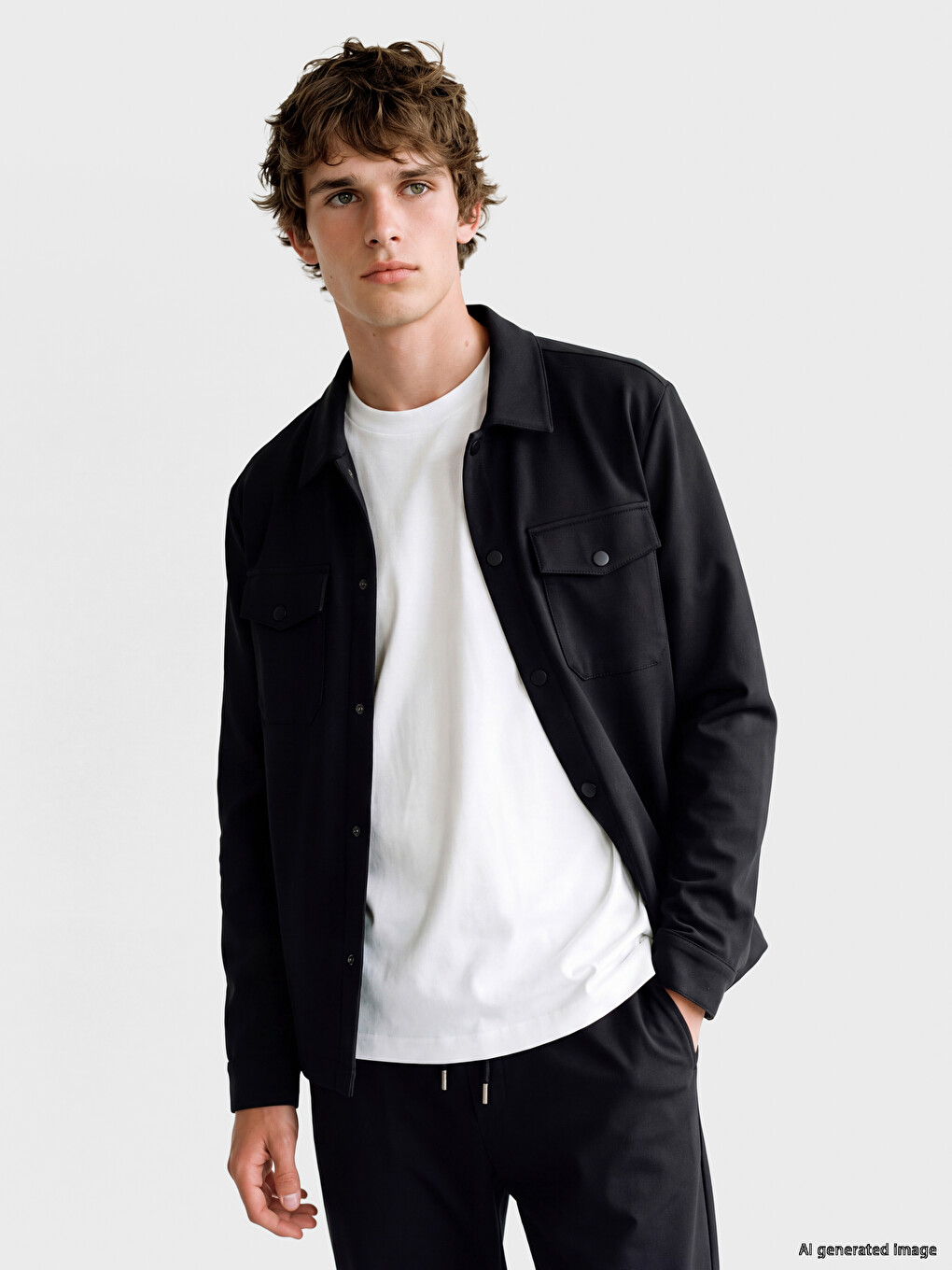 Siyah Loose Fit Erkek Ceket