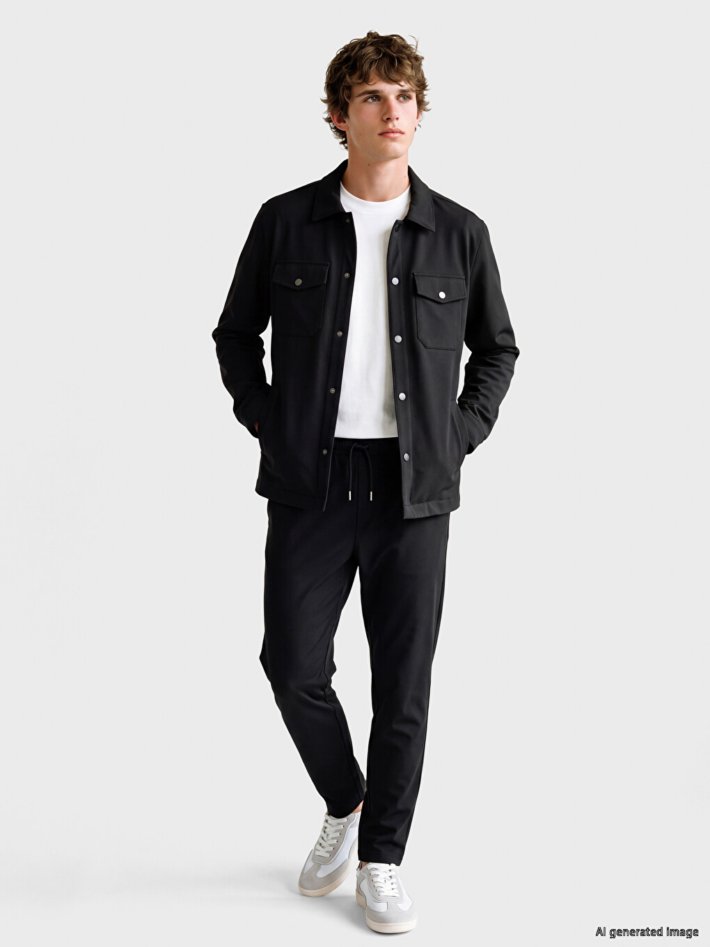Siyah Loose Fit Erkek Ceket-1