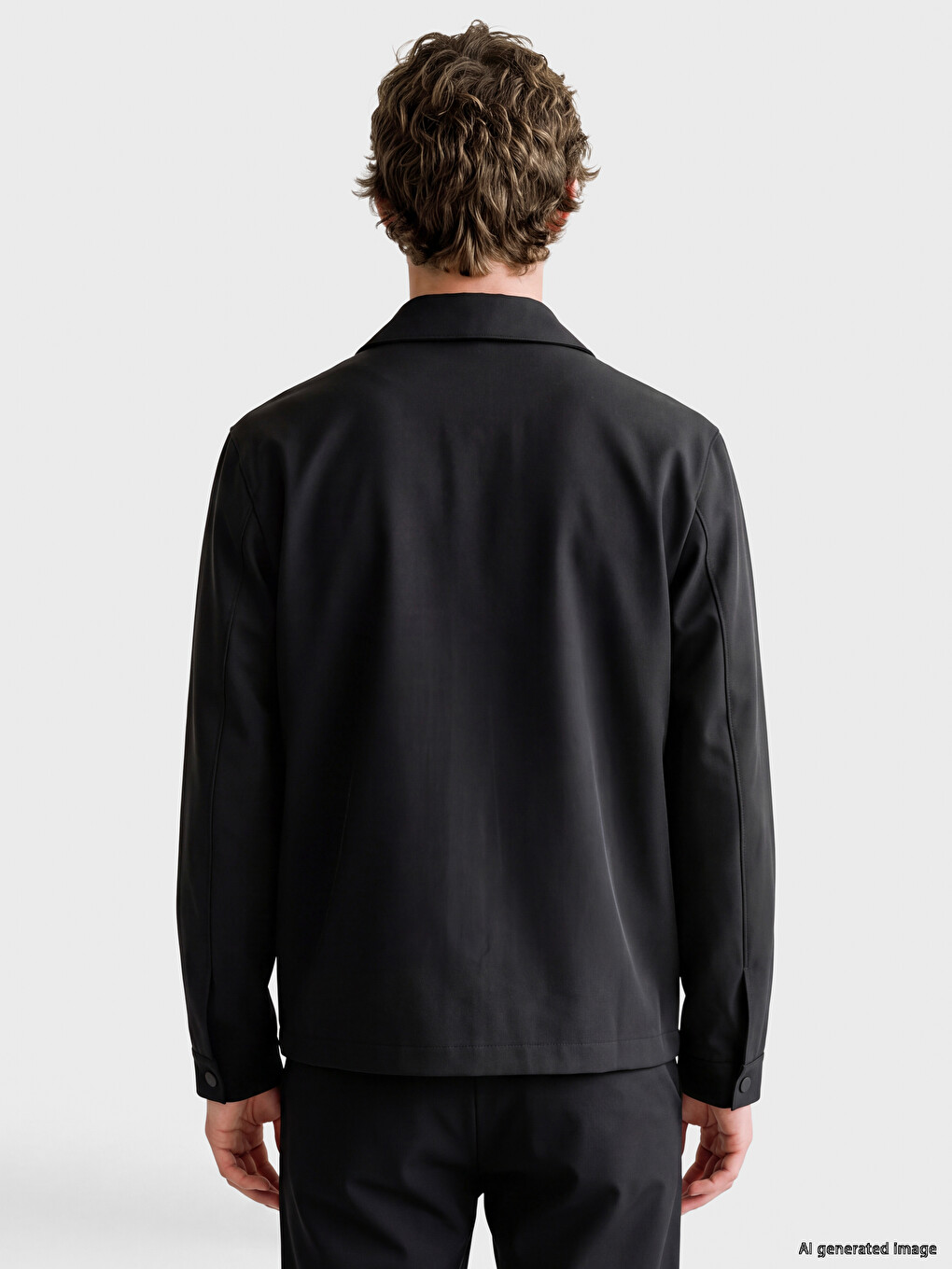 Siyah Loose Fit Erkek Ceket-3