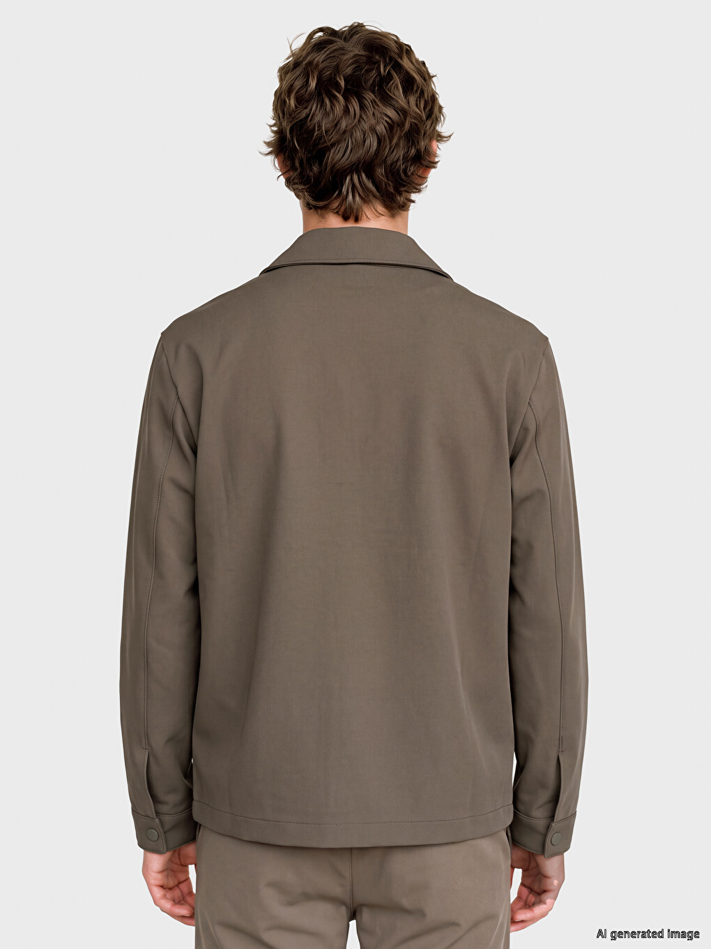 Bej Loose Fit Erkek Ceket-3