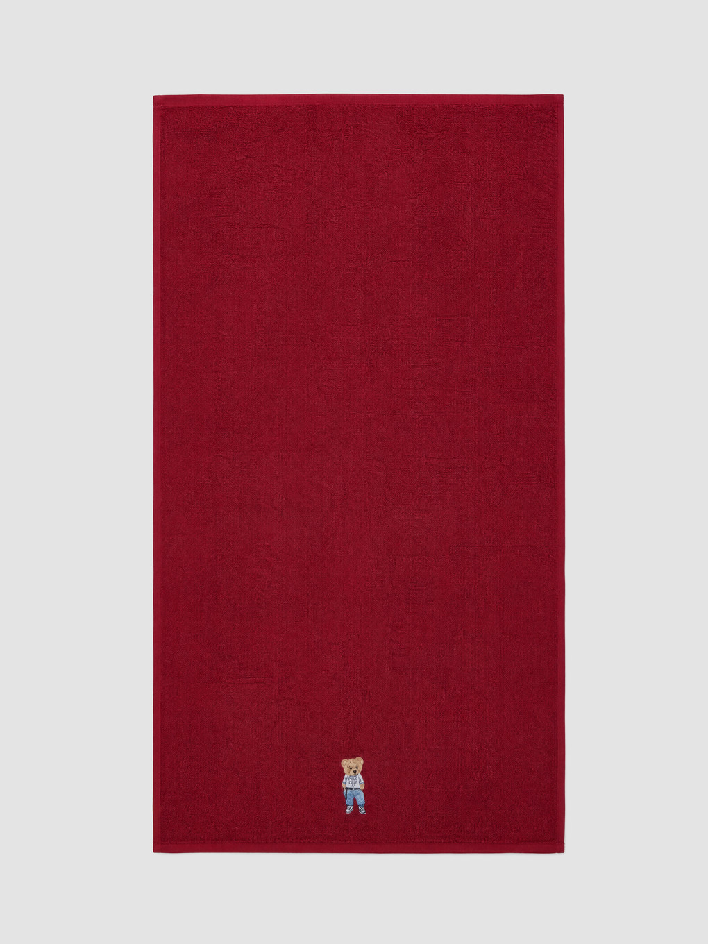 Bordo Ayı Teddy Nakışlı Yüz Havlusu-1