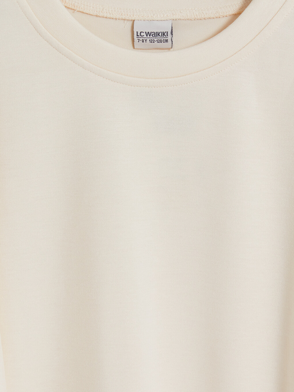 Ekru Bisiklet Yaka Kız Çocuk Sweatshirt-2