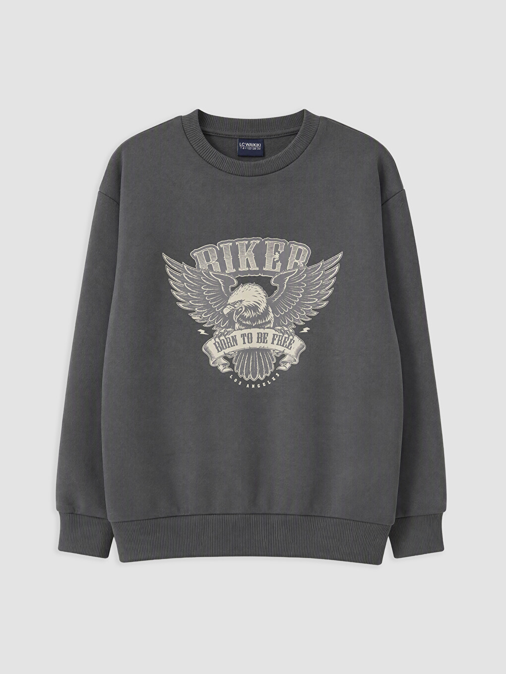 Gri Baskılı Erkek Çocuk Sweatshirt