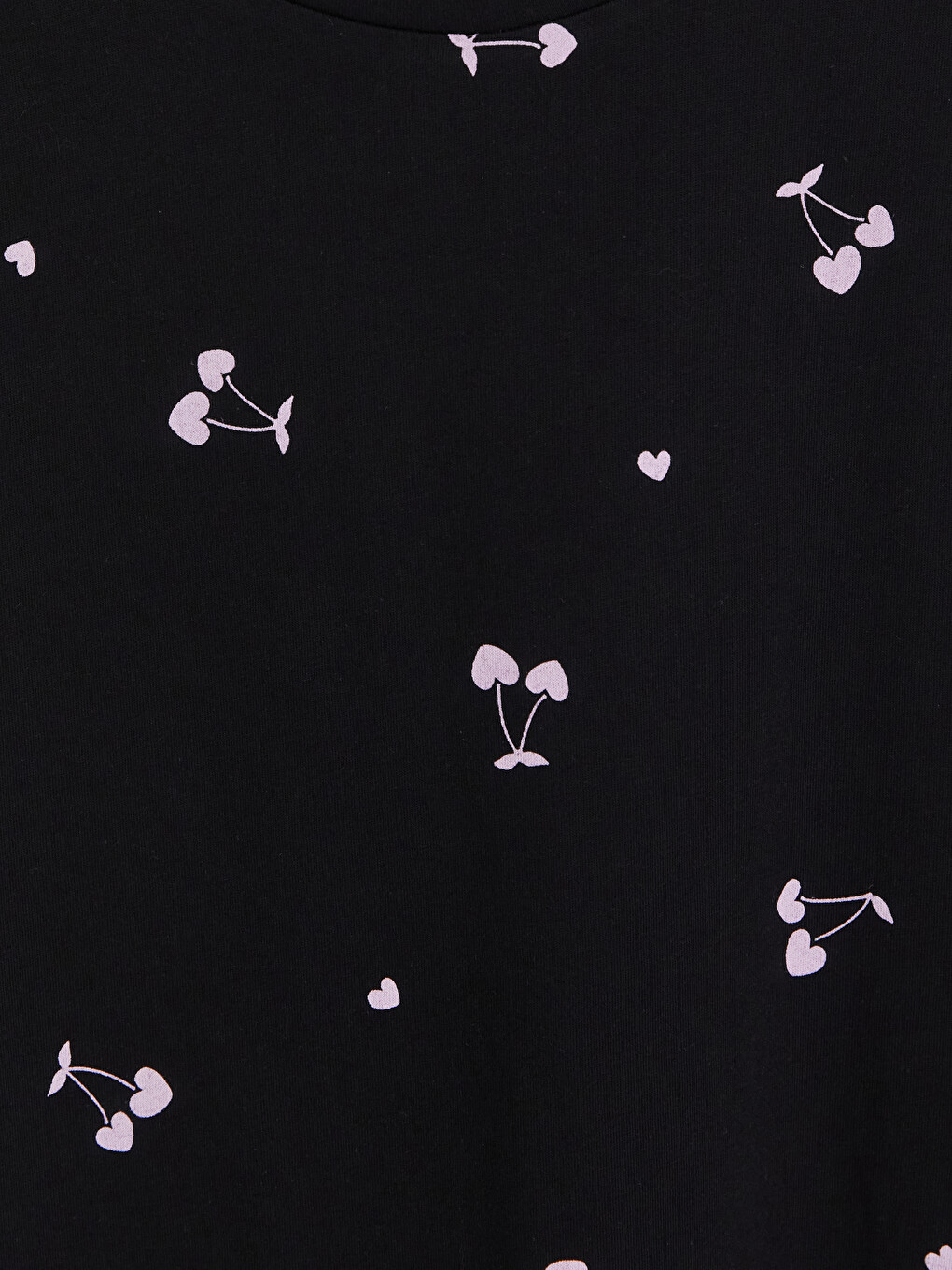 Siyah Kiraz Desenli Kadın Pijama Takım-2