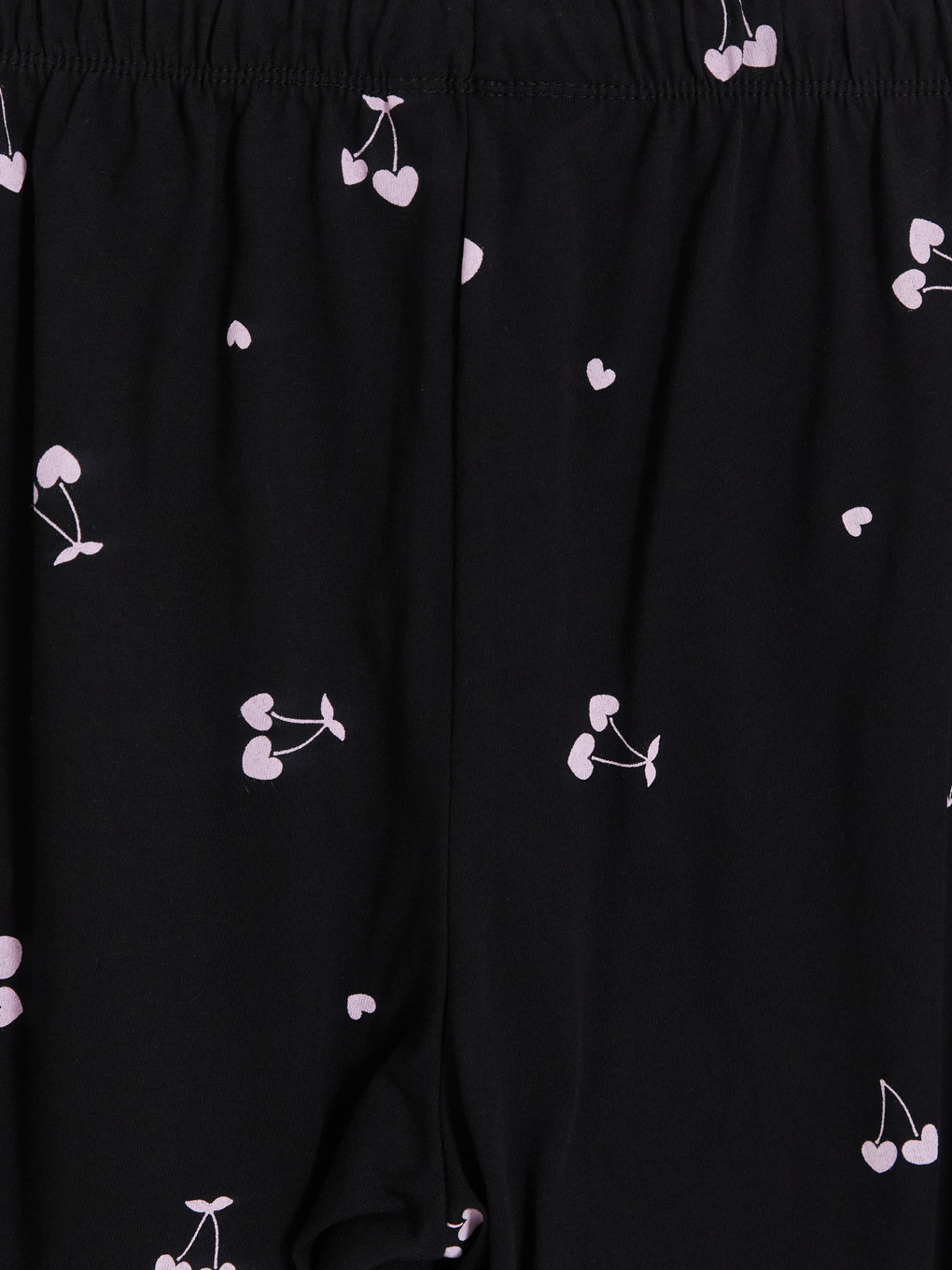 Siyah Kiraz Desenli Kadın Pijama Takım-5