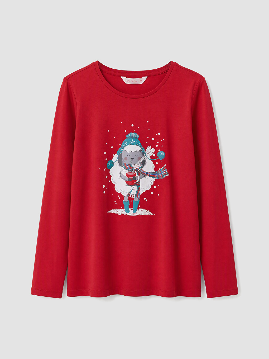 Kırmızı Yılbaşı Temalı Kadın Pijama Takımı-1