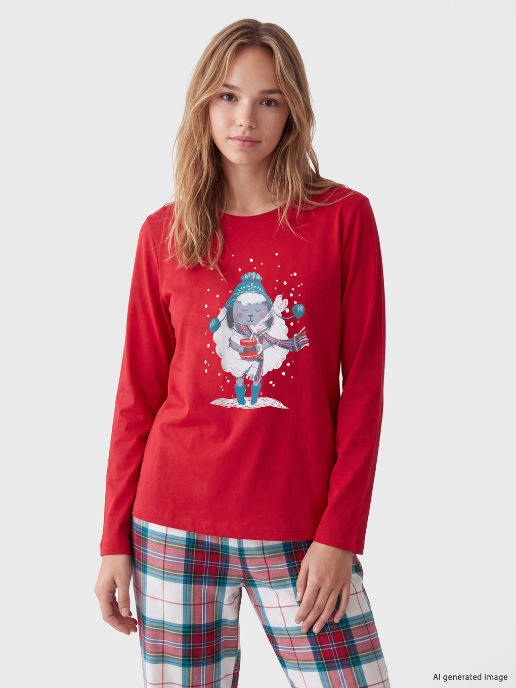 Woman Red Pyjama Set-1