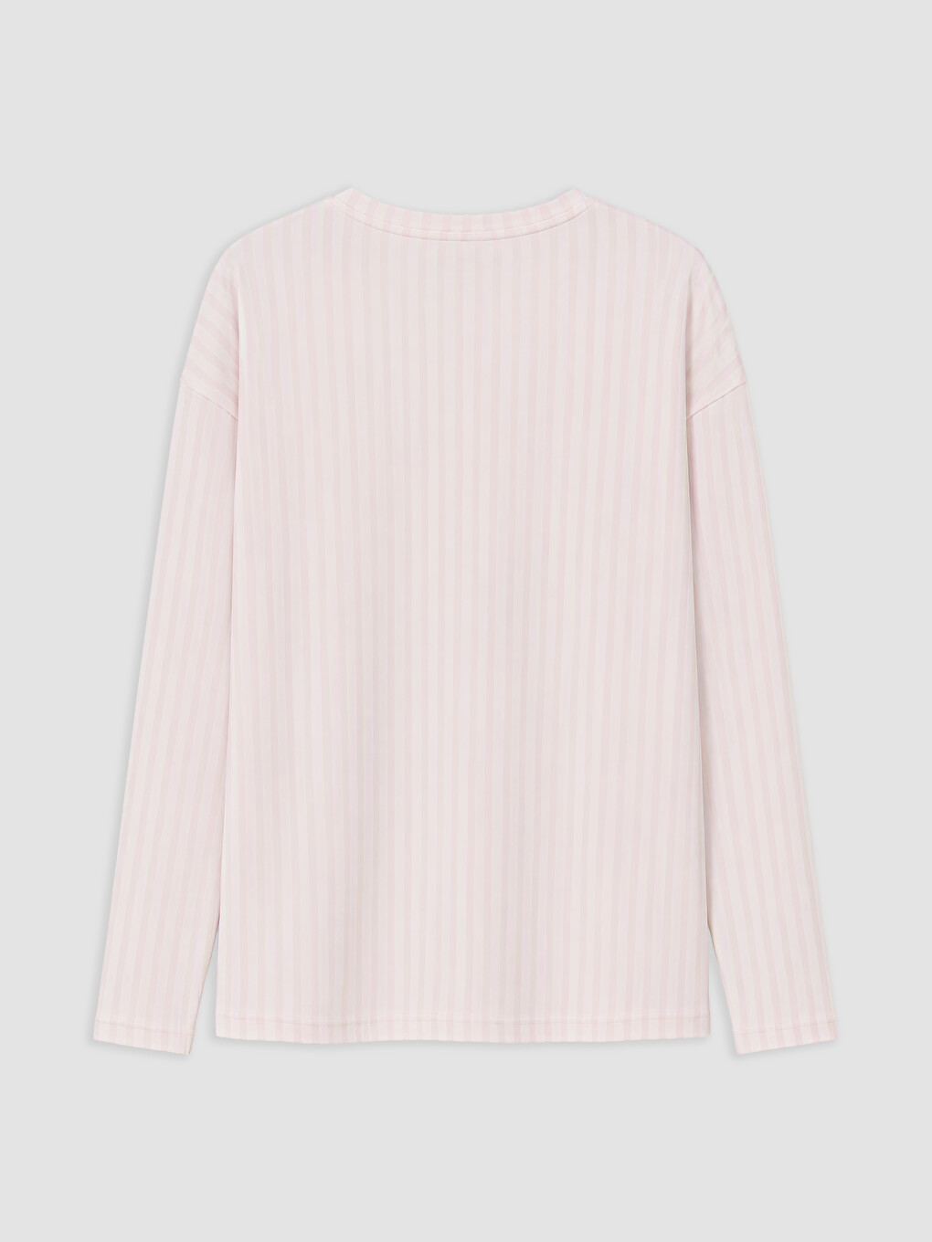 Ekru Bisiklet Yaka Çizgili Kadın Pijama Takımı-2