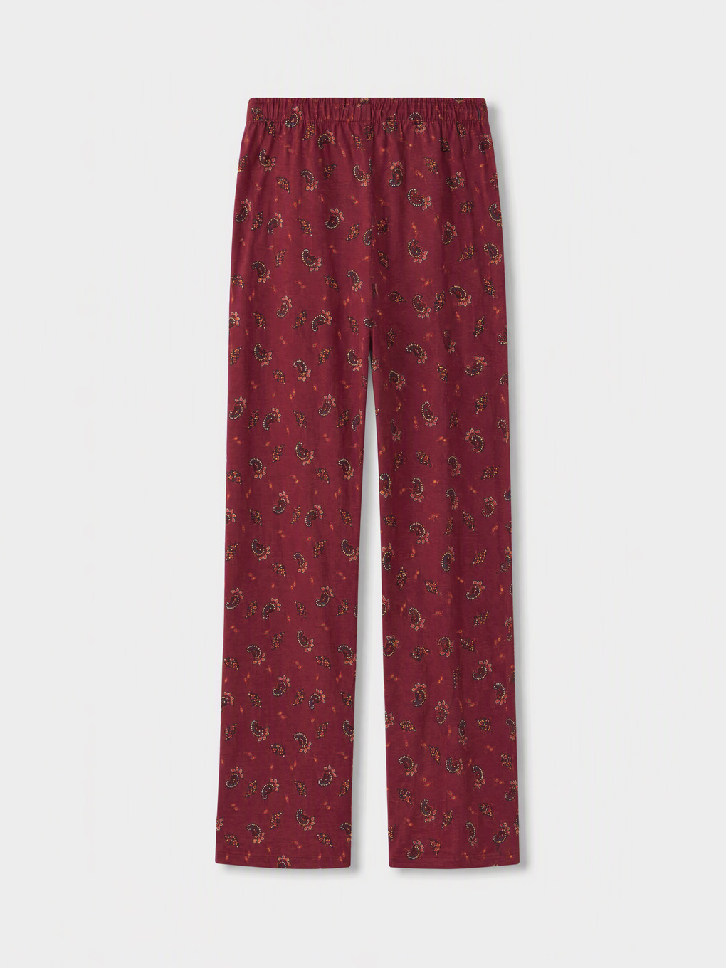 Bordo Gömlek Yaka Desenli Kadın Pijama Takımı-4
