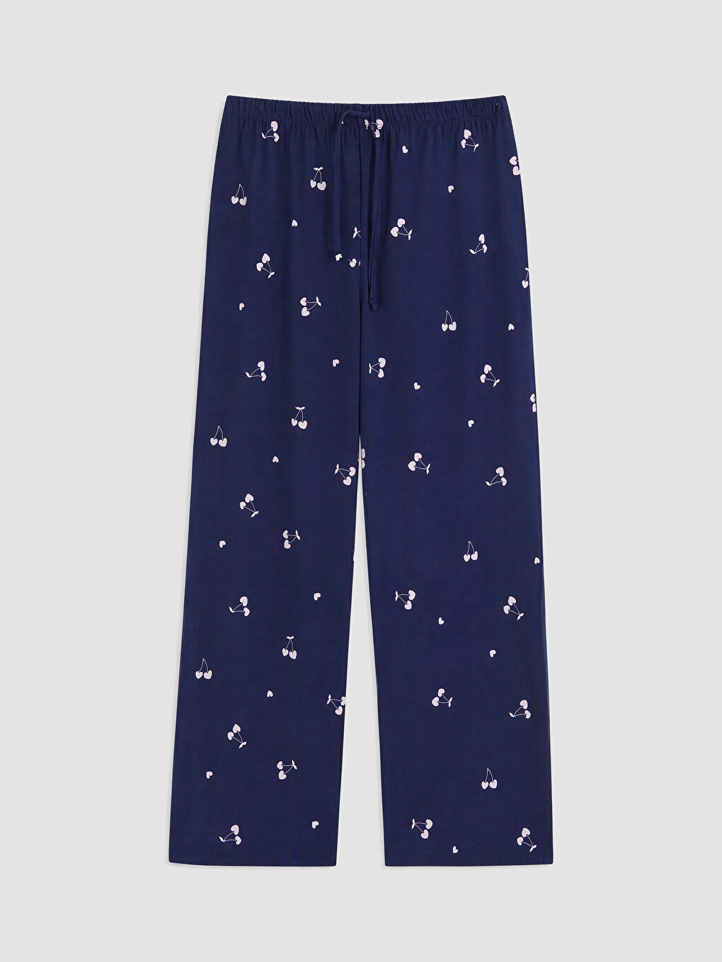 Lacivert Kiraz Baskılı Kadın Pijama Takımı-4