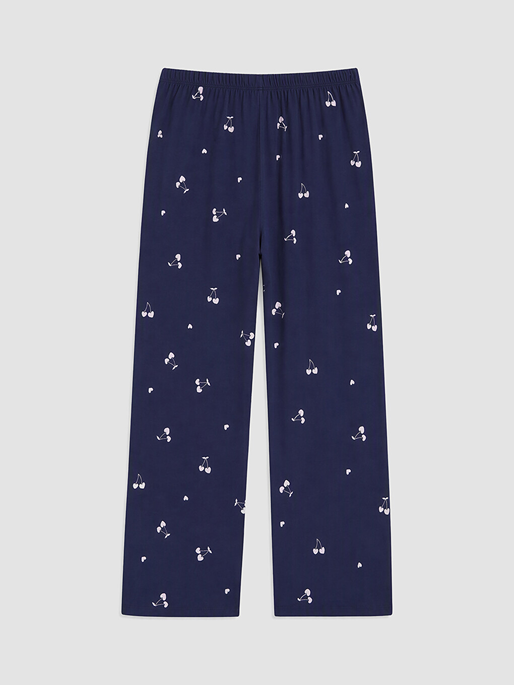 Lacivert Kiraz Baskılı Kadın Pijama Takımı-6
