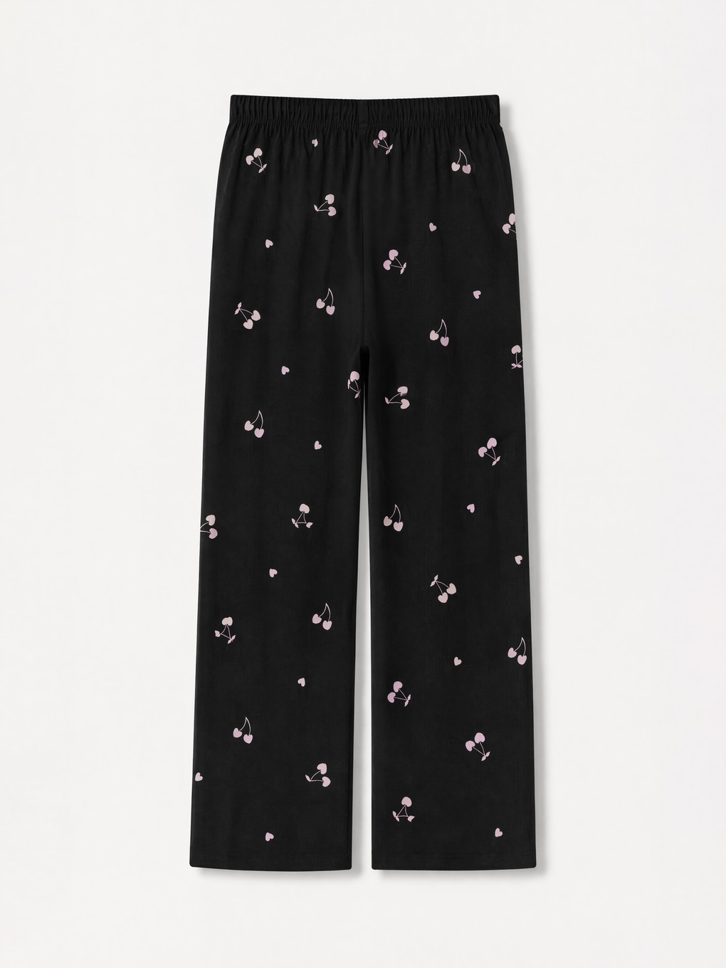 Siyah Gömlek Yaka Desenli Kadın Pijama Takımı-4