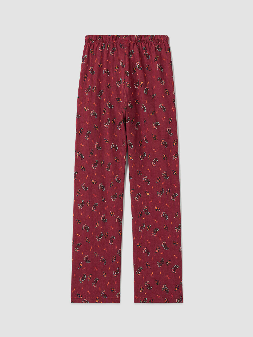 Bordo Desenli Kadın Pijama Alt-1