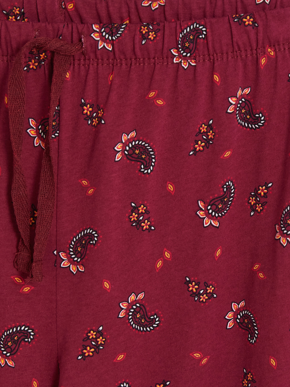 Bordo Desenli Kadın Pijama Alt-2
