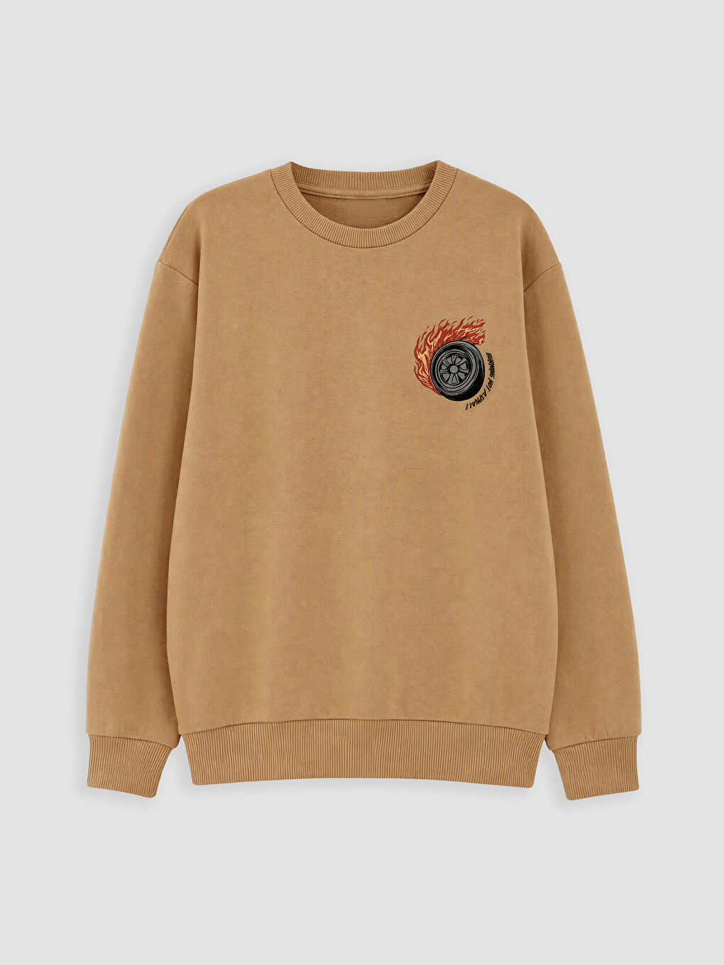 Bej Baskılı Erkek Çocuk Sweatshirt
