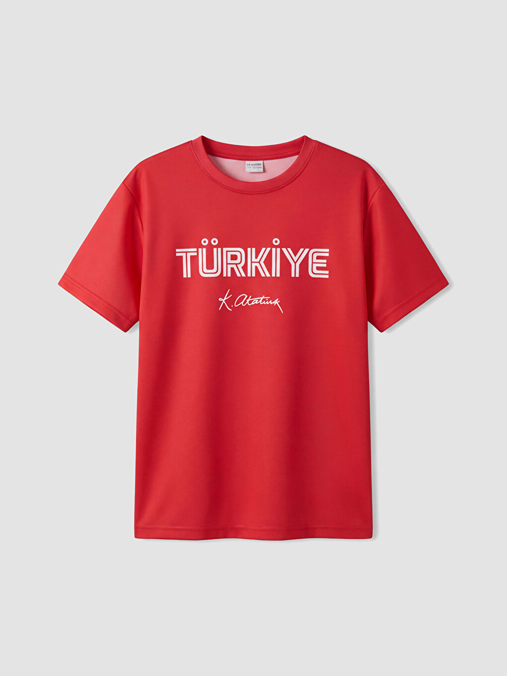 Kırmızı Atatürk İmzalı Erkek Çocuk Tişört