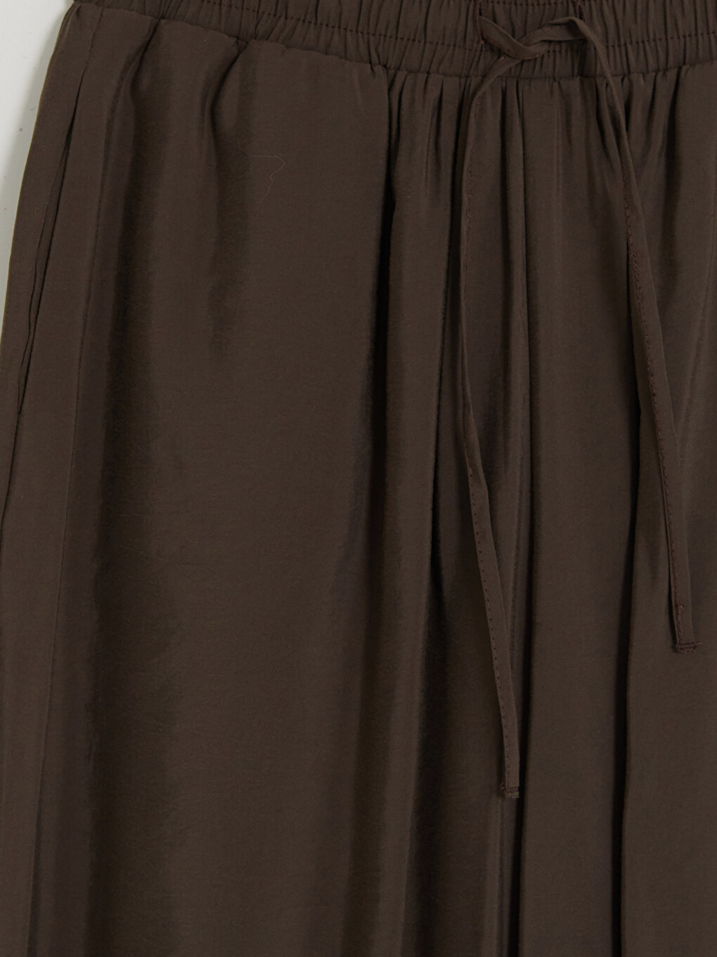 Kahverengi Beli Lastikli Modal Karışımlı Kadın Pantolon-2