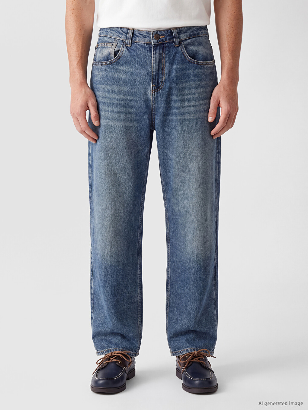 İndigo Ekstra Loose Fit Erkek Jean Pantolon-1