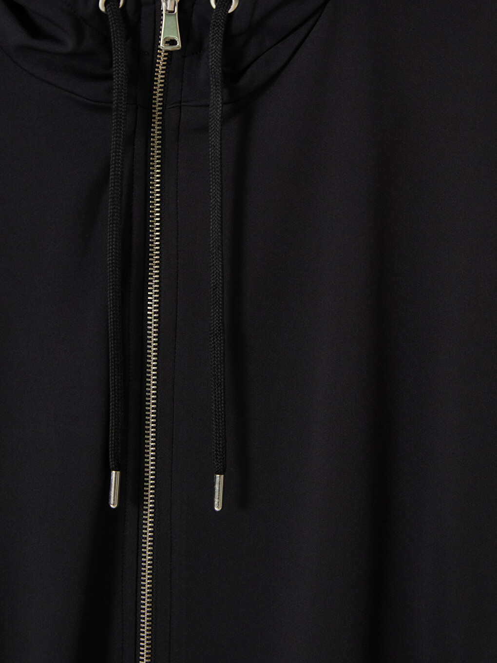 Siyah Kapüşonlu Erkek Fermuarlı Sweatshirt-6