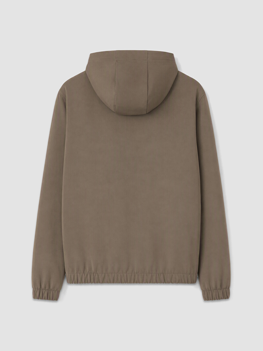 Bej Kapüşonlu Erkek Fermuarlı Sweatshirt-5