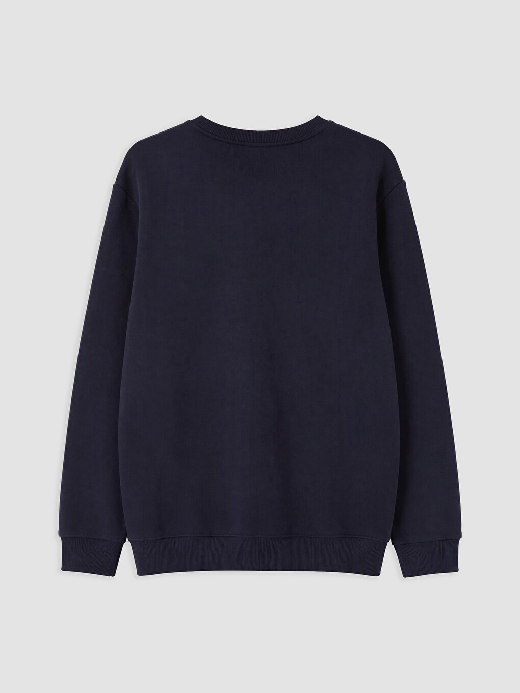 Lacivert Bisiklet Yaka Erkek Sweatshirt-1