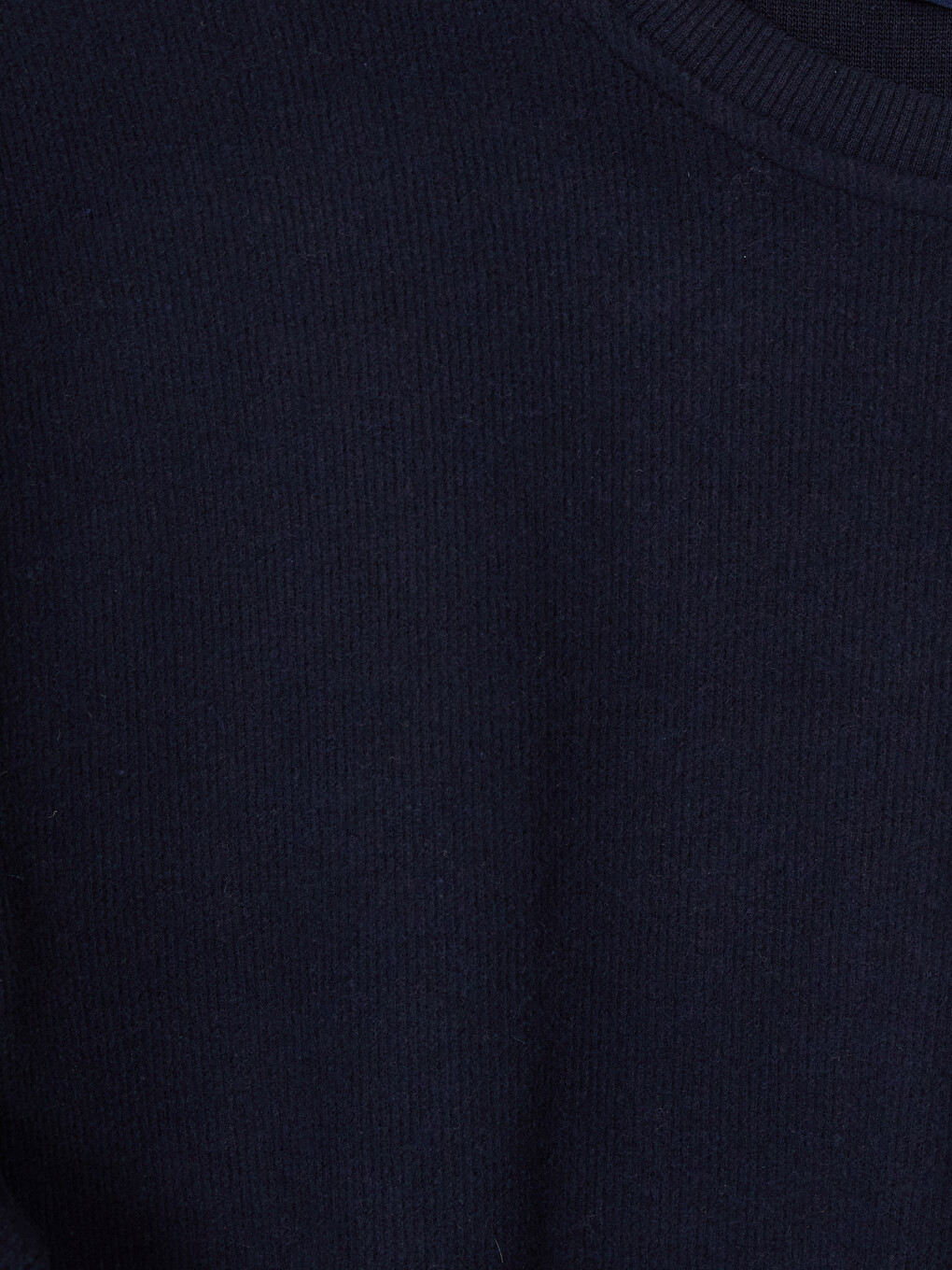 Lacivert Bisiklet Yaka Erkek Sweatshirt-2