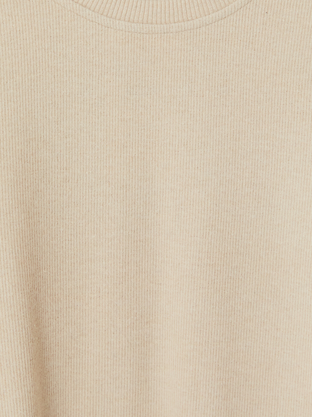 Bej Bisiklet Yaka Erkek Sweatshirt-2