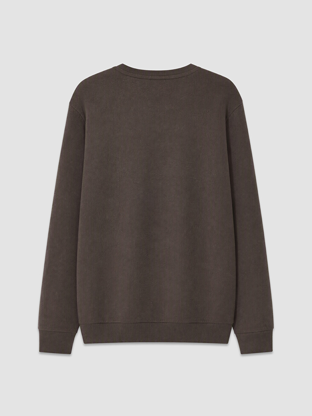 Kahverengi Bisiklet Yaka Erkek Sweatshirt-1