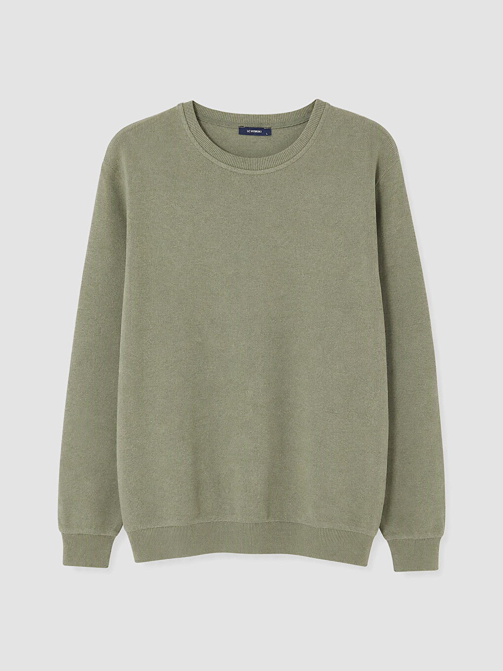 Haki Bisiklet Yaka Erkek Sweatshirt