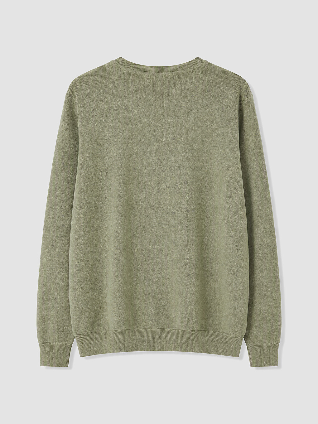 Haki Bisiklet Yaka Erkek Sweatshirt-1