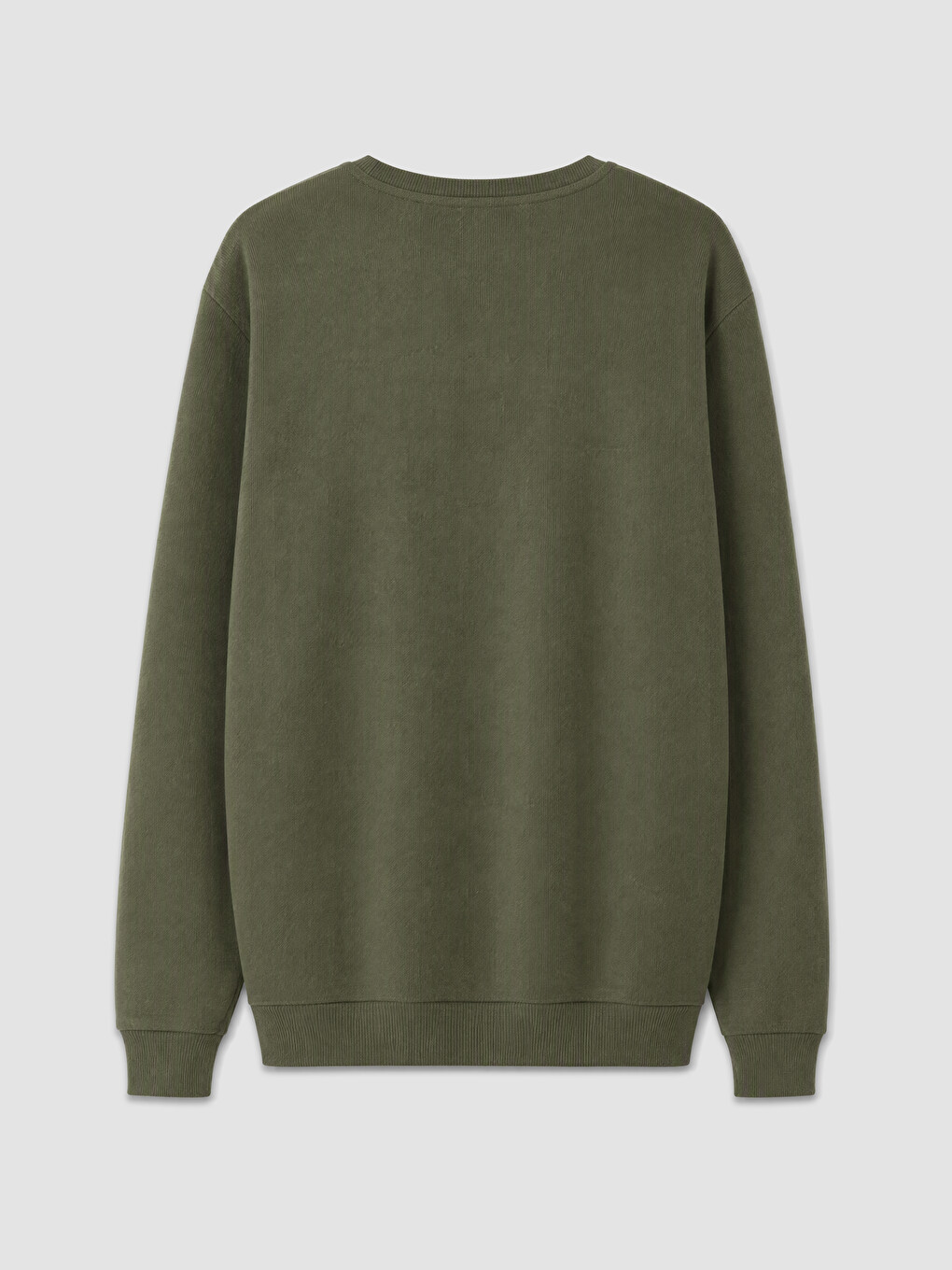 Haki Bisiklet Yaka Erkek Sweatshirt-1