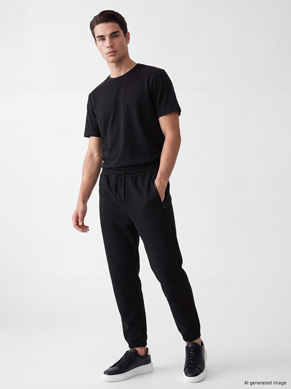 Siyah Regular Fit Erkek Eşofman Altı