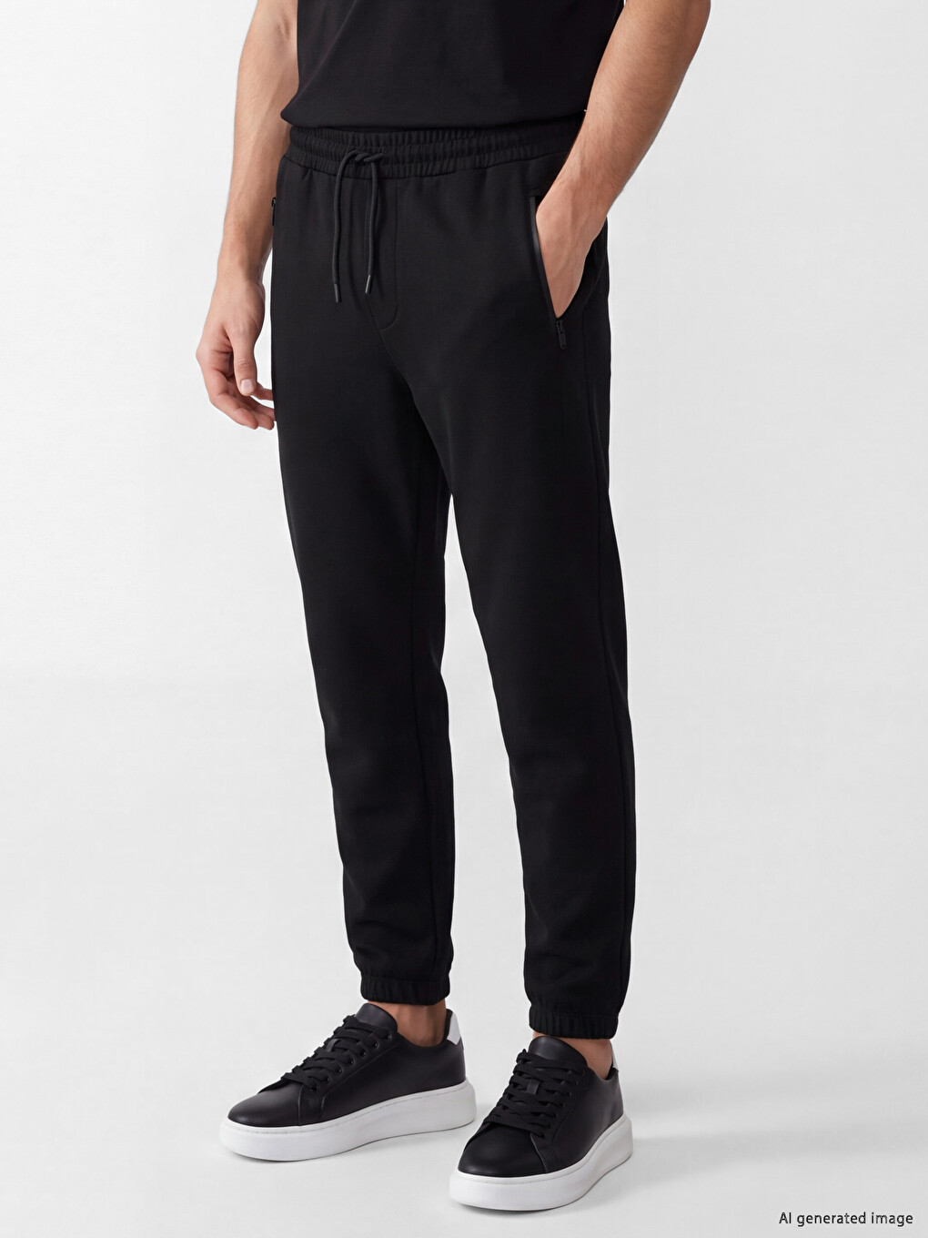 Siyah Regular Fit Erkek Eşofman Altı-1