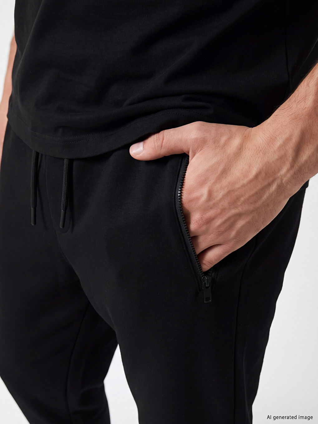 Siyah Regular Fit Erkek Eşofman Altı-2