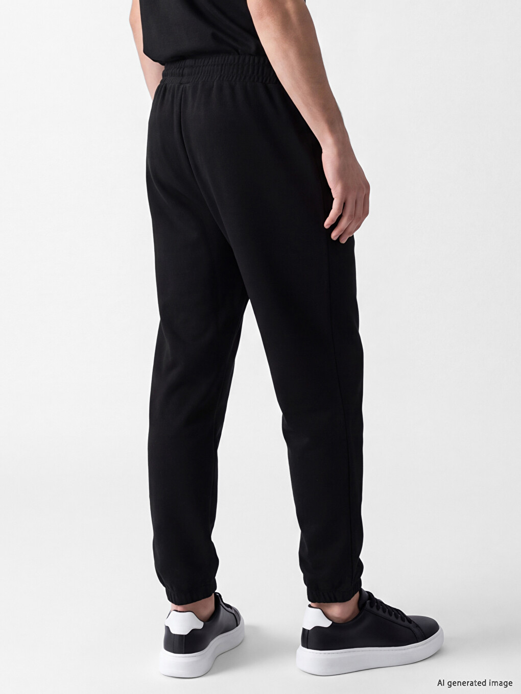 Siyah Regular Fit Erkek Eşofman Altı-3