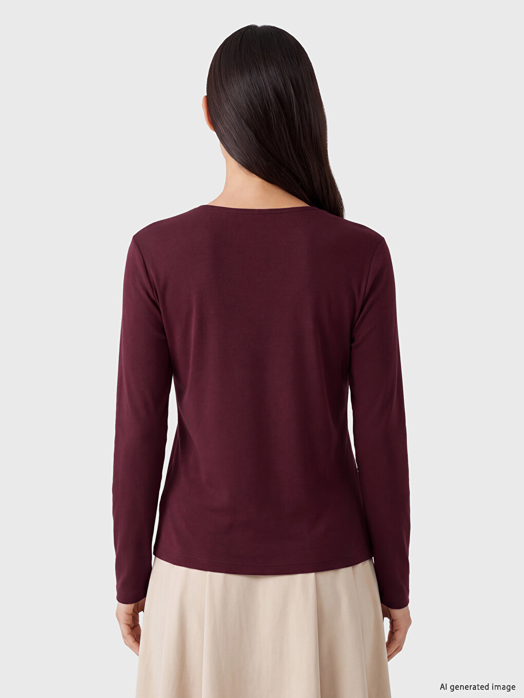 Crew Neck %100 Cotton Women's T-shirt-3