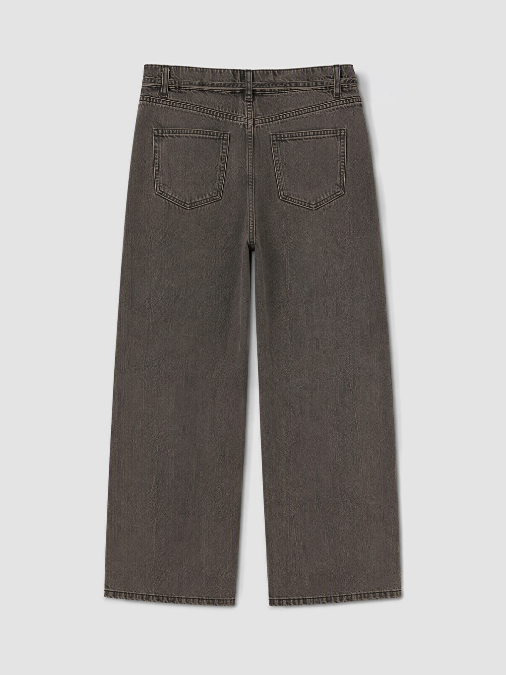 Siyah Kuşaklı Wideleg Jean-3
