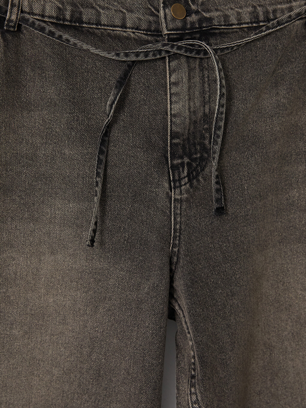 Siyah Kuşaklı Wideleg Jean-4