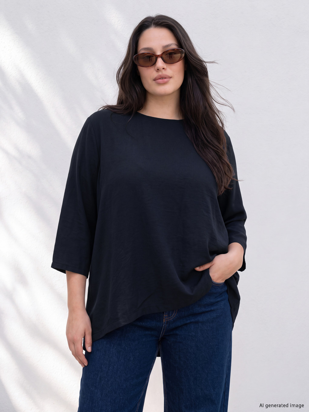 Plus Size Modal Blended Blouse-4