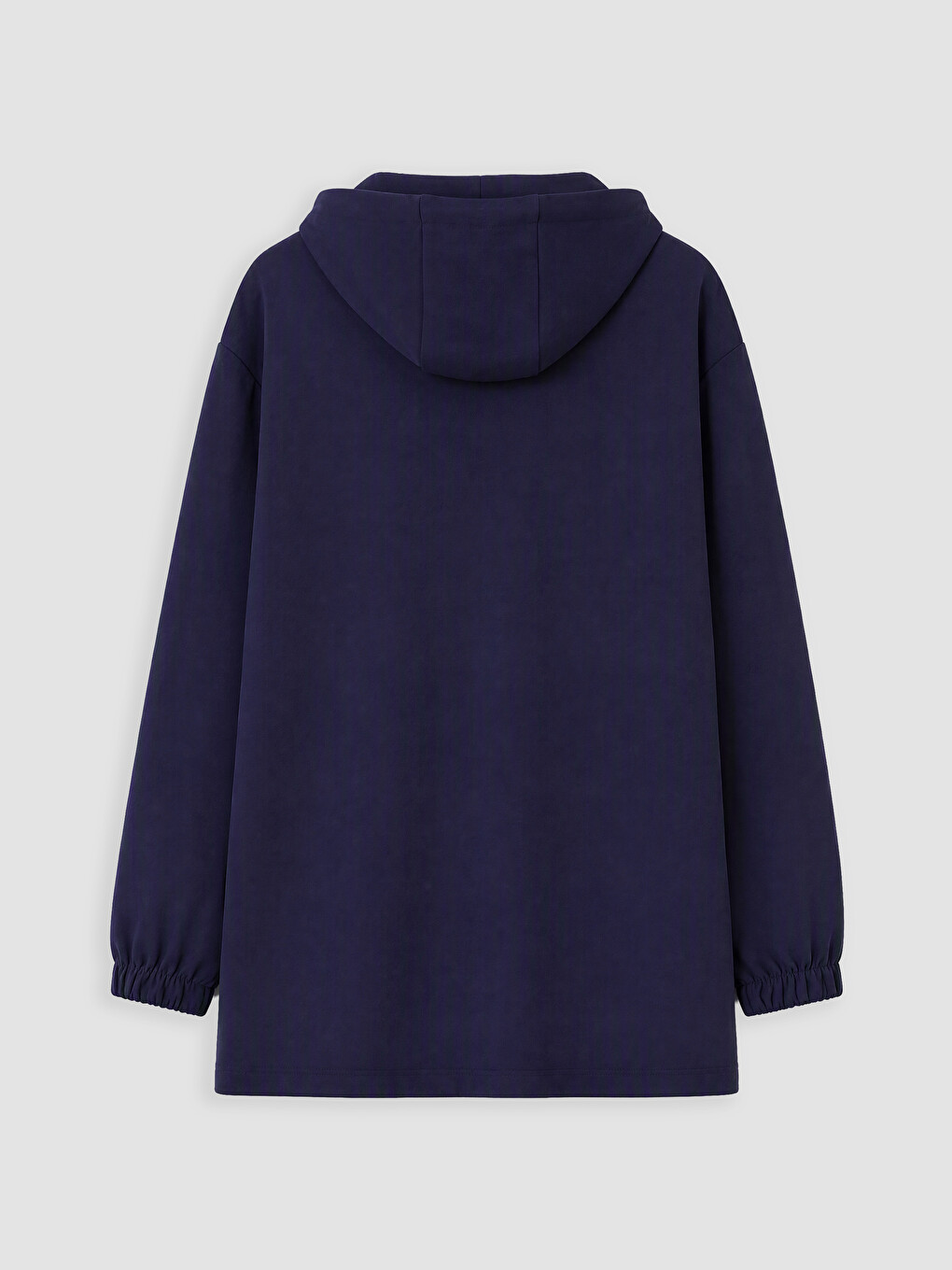 Lacivert Büyük Beden Kapüşonlu Kadın Sweatshirt Tunik-2