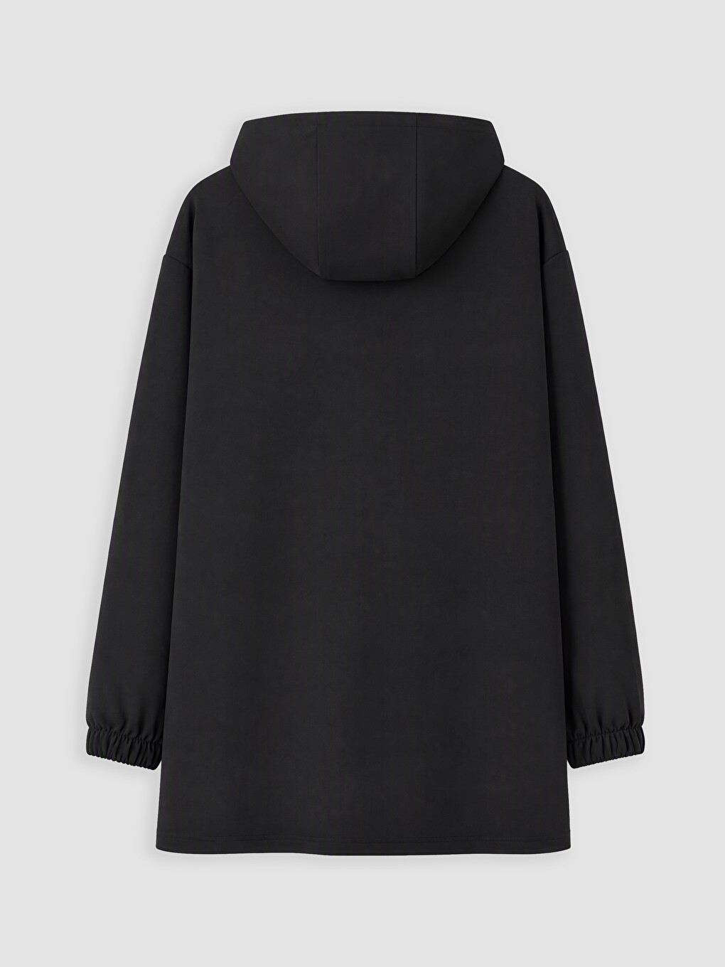 Siyah Büyük Beden Kapüşonlu Kadın Sweatshirt Tunik-2