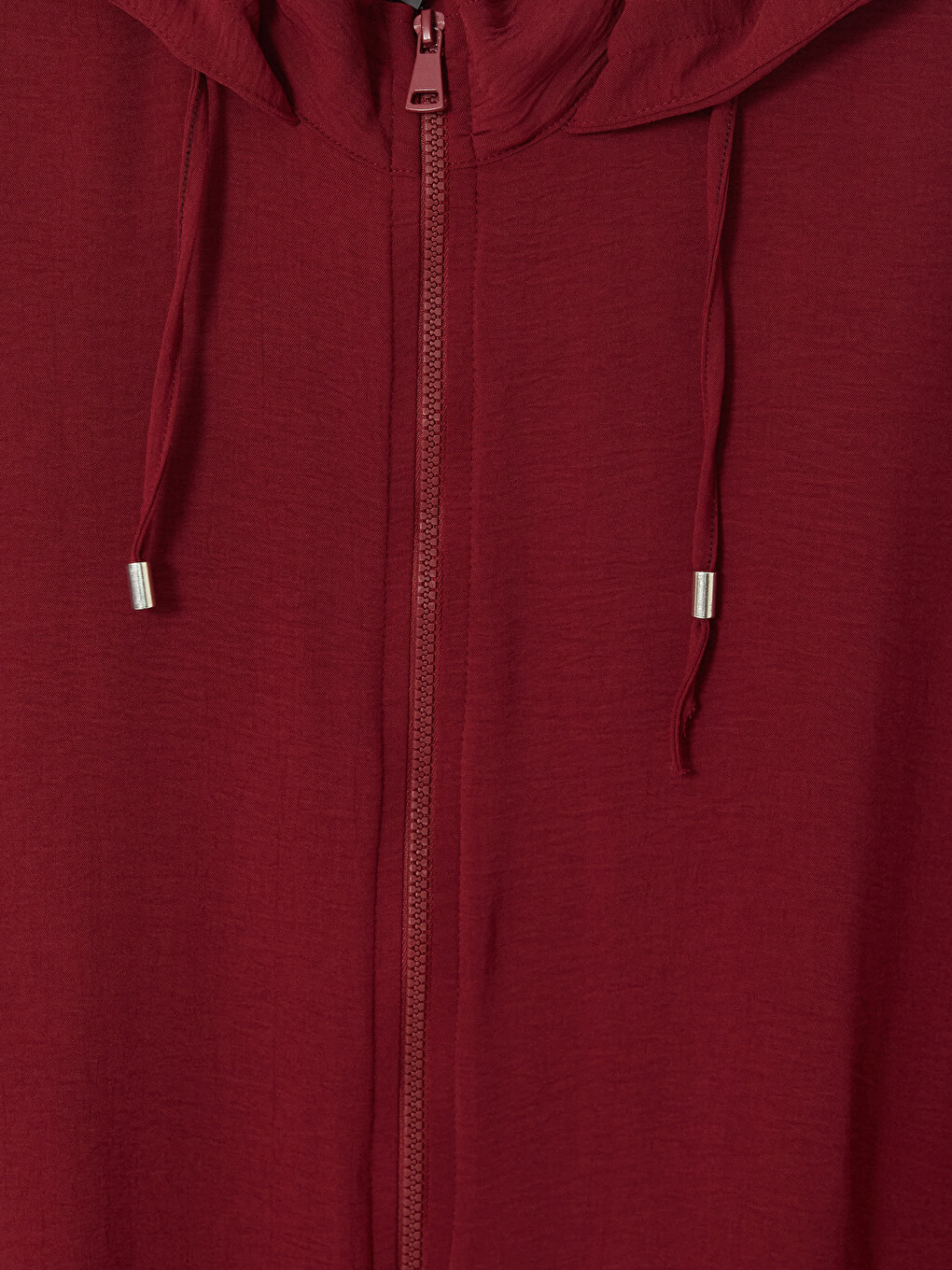 Bordo Büyük Beden Kapüşonlu Kadın Sweatshirt Tunik-1