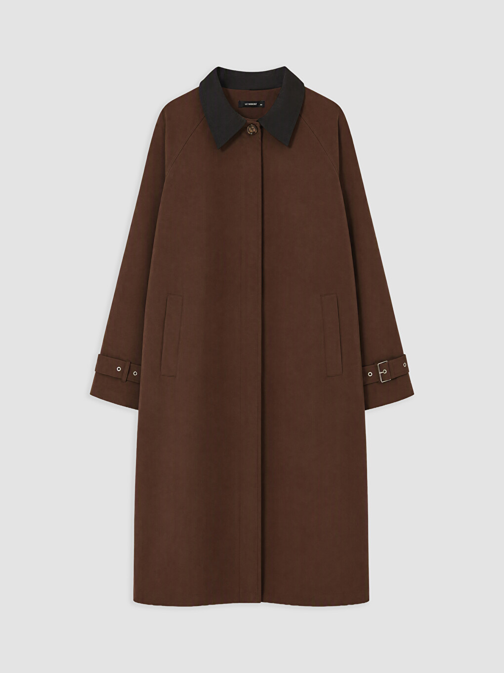 Contrast Collar Women's Trench Coat