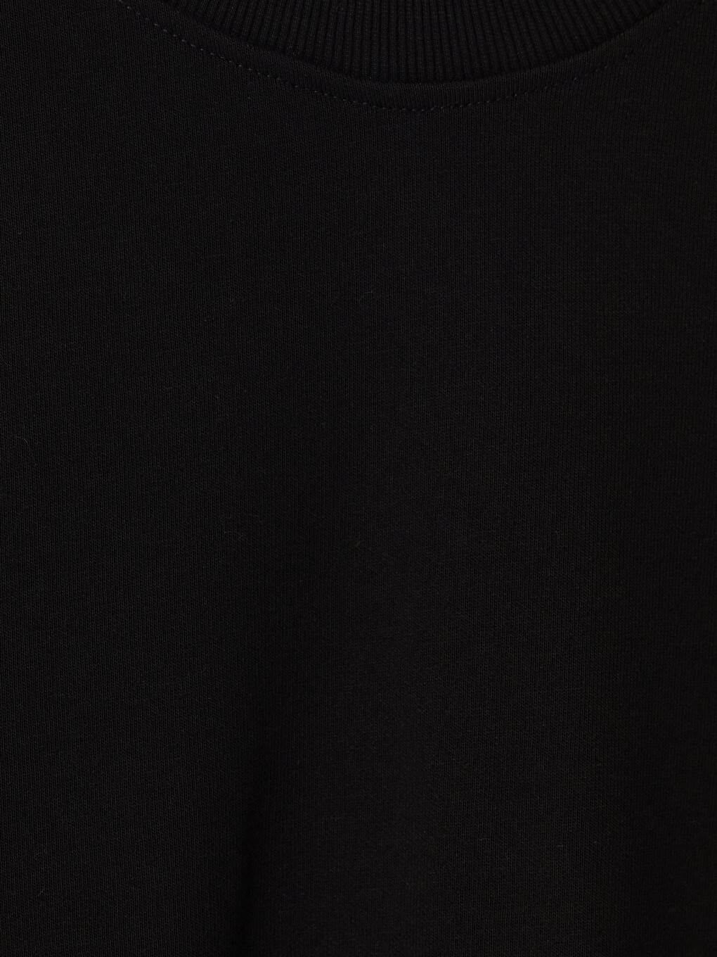 Siyah Bisiklet Yaka Erkek Kalın Sweatshirt-1